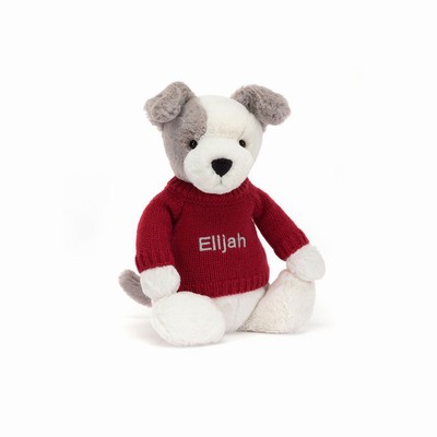 Jellycat Bashful Terrier with Red Jumper New Zealand | LUJKN0394